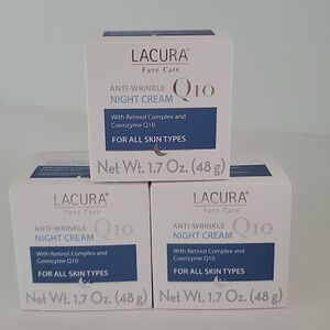 Lacura Face Care Anti-Wrinkle Night Cream Q10 1.7oz Set of 3